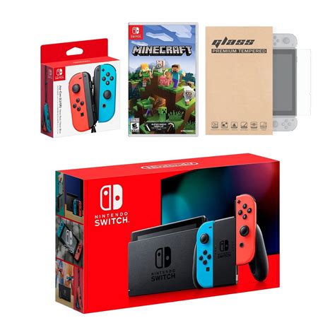 Nintendo Switch Red/Blue Joy-Con Console Bundle with an Extra Pair of Neon Red/Blue Joy-Con ...