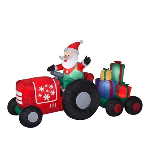 Santa's Forest, 6' Inflatable Santa Tractor and Trailer - Wilco Farm Stores