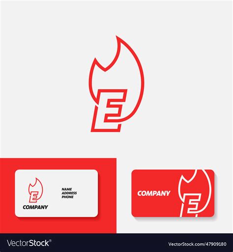 Fire alphabet logo e Royalty Free Vector Image