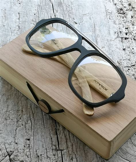 Aviator Reading Glasses in Wood, Acetate and Stainless Steel Model ...