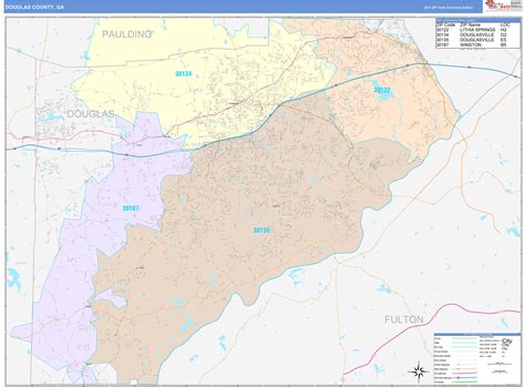 Douglas County, GA Wall Map Color Cast Style by MarketMAPS - MapSales