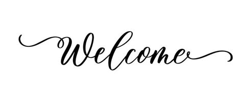 Welcome - calligraphic inscription with smooth lines. | Creative ...