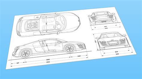 √ 3d Modeling Audi R8 Blueprint - Popular Century