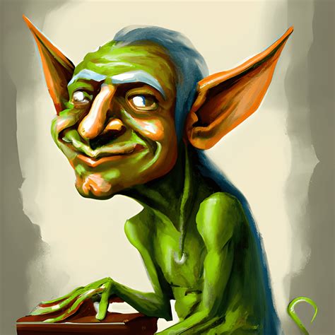 Funny Creatures Goblin Painting Illustration · Creative Fabrica