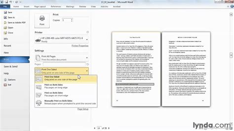 Microsoft Word Tutorial: How To Print A Booklet | Lynda pertaining to ...