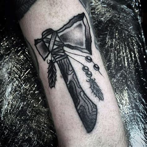 70 Tomahawk Tattoo Designs For Men - American Indian Axe Ideas