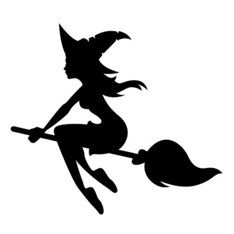 Young Witch on Broom transparent PNG - StickPNG