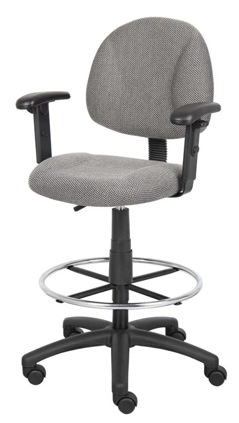 Boss Ergonomic Works Adjustable Drafting Chair with Adjustable Arms and Removable Foot Rest ...