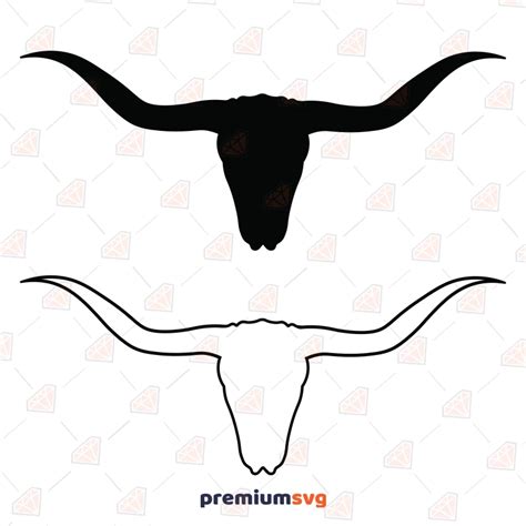 Texas Longhorn Silhouette, Longhorn Outline SVG | PremiumSVG