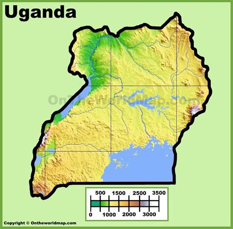 Map Of Uganda Showing Physical Features