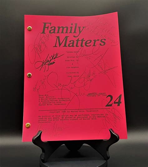 FAMILY MATTERS cast signed TV series script copy, Steve Urkel & Laura Kiss show | eBay