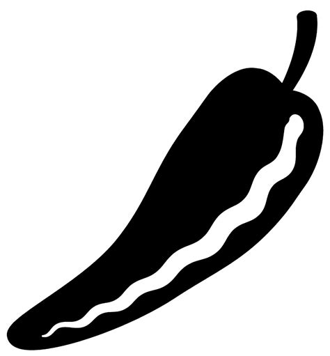 Silhouette of chili pepper Stock Images