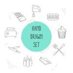 Vector set with hand drawn isolated doodles on the theme of stationery Stock Vector Image by ...