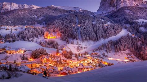Sunset in Val Gardena in the Dolomite of South Tyrol, Italy. Unesco World Heritage Site, World ...