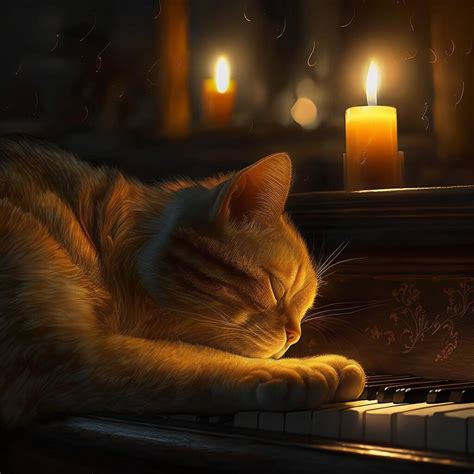 Cat Sleeping on Piano | I'm testing with AI generated images… | Flickr