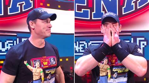 John Cena breaks down in tears during emotional WWE Raw return ...