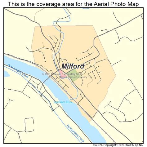 Aerial Photography Map of Milford, NJ New Jersey