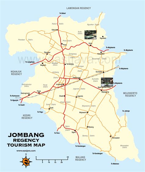 Jombang Tourism Map - Peta Kabupaten Jombang