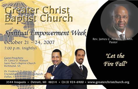 Greater Christ Baptist Church presents Spiritual Empowerment Week (Oct. 21-24)