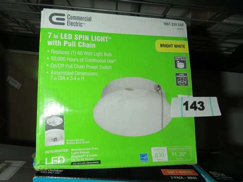 COMMERCIAL ELECTRIC Spin Light 7 in. LED Flush Mount Ceiling Light with ...