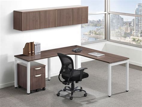 Modern L Shaped Desk with Storage - Elements