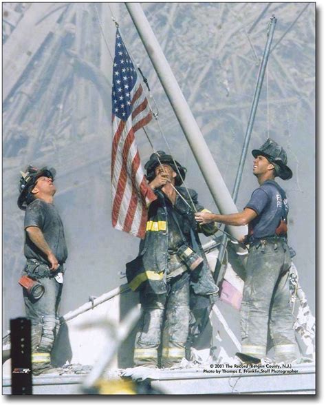 Photographs New York Firefighters Raising Flag at Ground Zero 9/11 ...