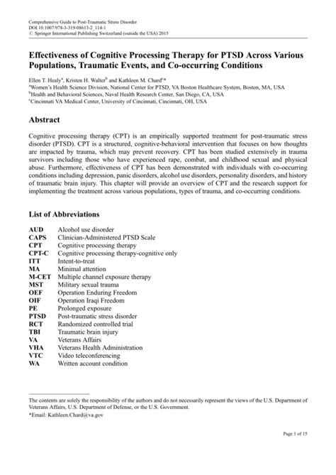 Ptsd Therapy Worksheets — db-excel.com