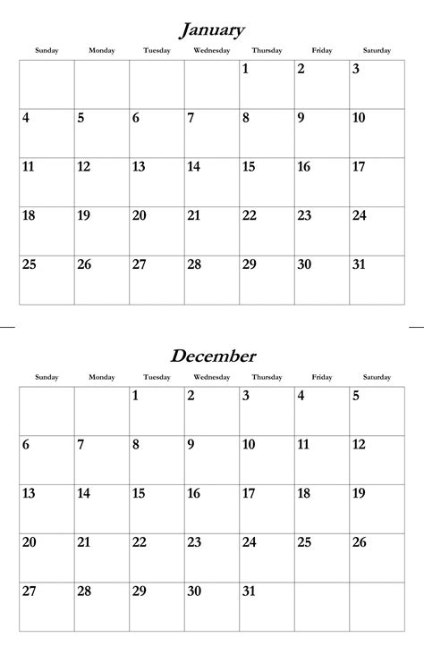 Jan Dec 2015 Calendar Template Free Stock Photo - Public Domain Pictures
