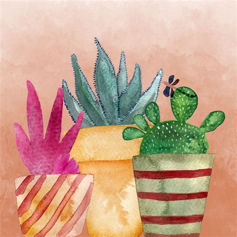 Cactus Watercolor Painting Free Stock Photo - Public Domain Pictures