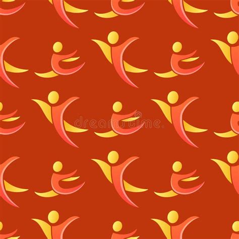 Silhouette Abstract People Performance Character Seamless Pattern Human Figure Pose Vector ...