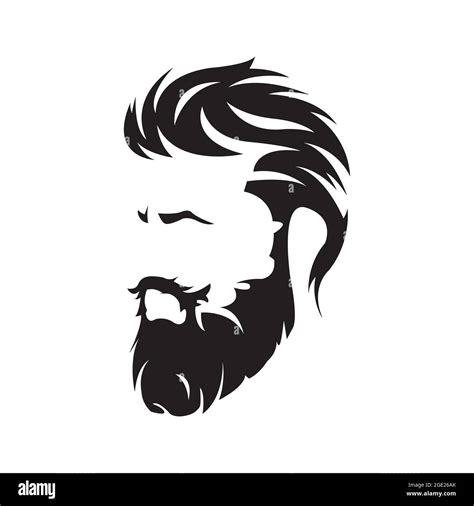 Fashion silhouette hipster style vector illustration. Men hairstyle ...