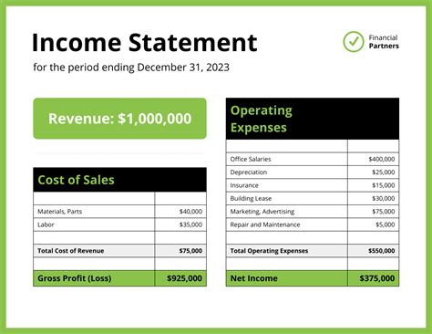 Financial Income Statement Report Template - Venngage