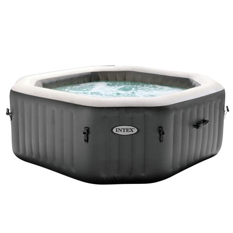 Intex 120 Bubble Jets 4-Person Octagonal Portable Inflatable Hot Tub Spa, Gray - Walmart.com