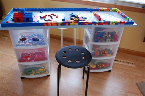 mueble para organizar los legos Table Lego Diy, Lego Table With Storage, Lego Storage, Storage ...