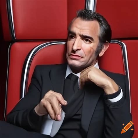 Jean dujardin sitting in the voice chair