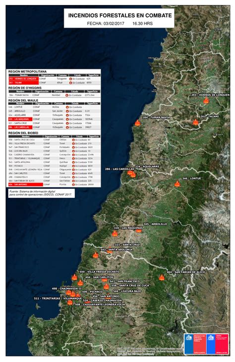 Incendios Forestales en Combate (03/02/2017) - Chile | ReliefWeb