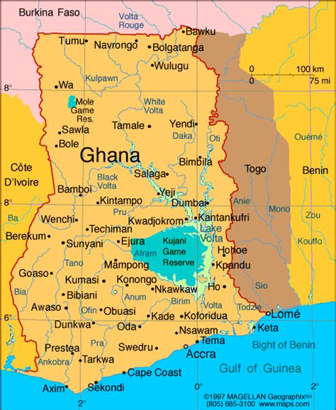 Ghana Map - ToursMaps.com