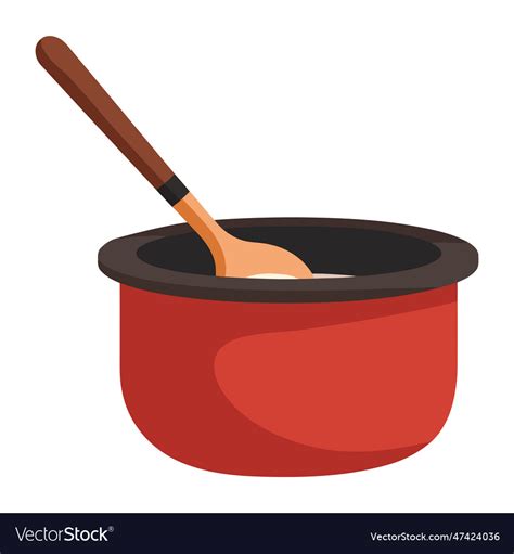 Organic soup cooking in cauldron Royalty Free Vector Image