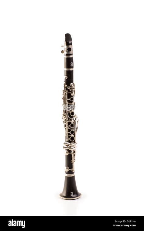 Black clarinet isolated on white background Stock Photo - Alamy