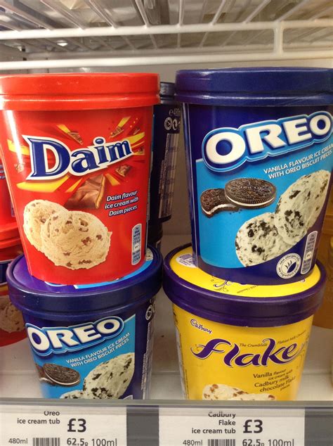 Oreo, Flake and Daim Tubs | Vanilla oreo, Ice cream tubs, Oreo flavors