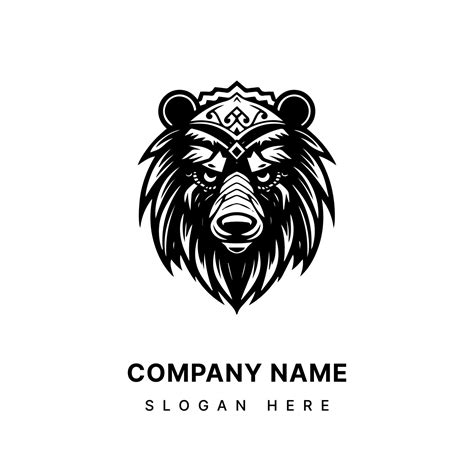 Hand drawn bear logo design illustration that combines elegance and playfulness. Suitable for ...