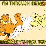 Garfield kicking odie Meme Generator - Imgflip