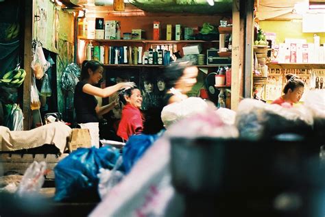 Phnom Penh | Woman enjoying hair wash in a barber's shop at … | Flickr