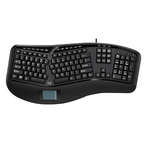 Tastatura ergonomica cu touchpad Adesso Tru-Form, cu taste multimedia, cablu USB - eMAG.ro