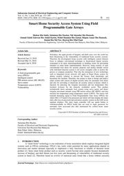 Smart Home Security Access System Using Field Programmable Gate Arrays : Shukur Bin Saleh ...