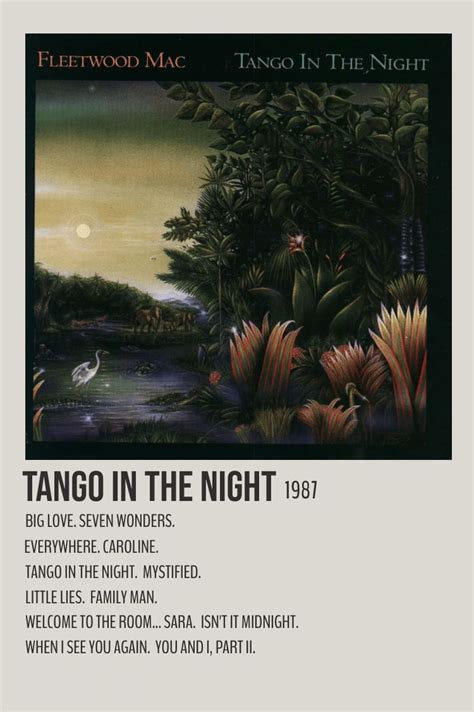 Fleetwood Mac Tango In The Night Alternative Album Cover Poster | Tango ...