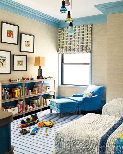 Painted crown molding and grasscloth in boy’s room from mixandchic.com ...