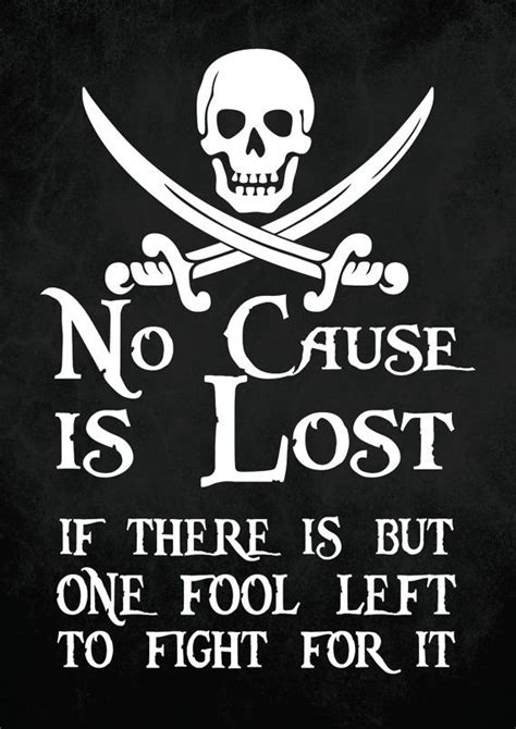 Pirate Art Print Poster - No Cause is Lost - Digital Download from ...