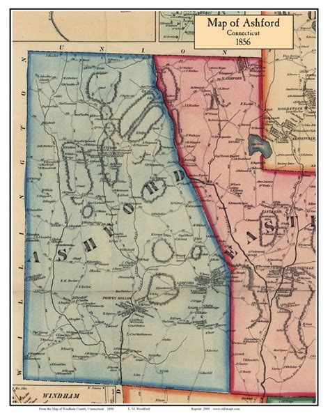 Windham County CT Single Map Reprints