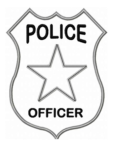 Police badge badge officer outline clipart kid – Clipartix